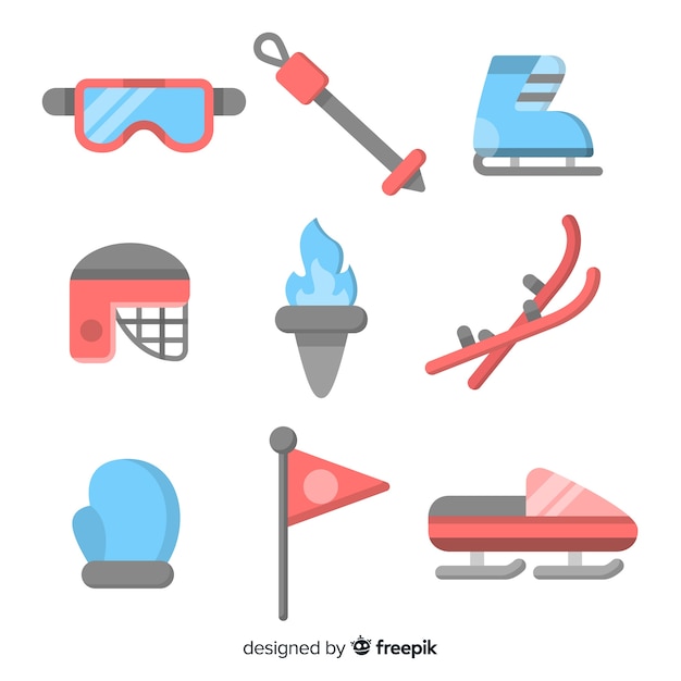 Free Vector winter sports equipment set