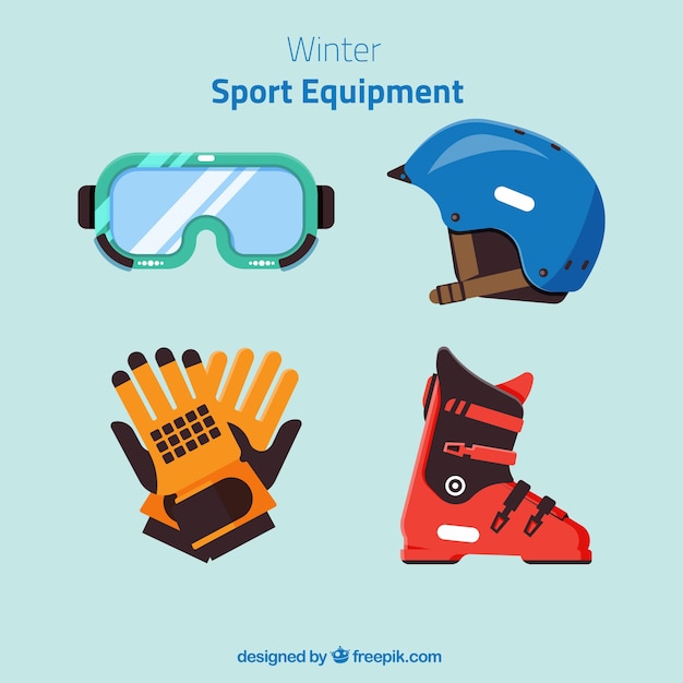 Free vector winter sports equipment