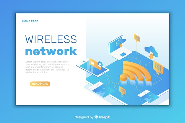 Free Vector wireless network landing page