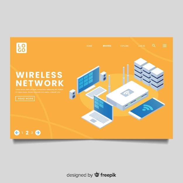 Free Vector wireless network landing page