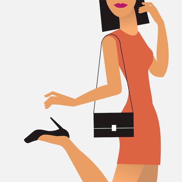 Free vector woman on the go illustration