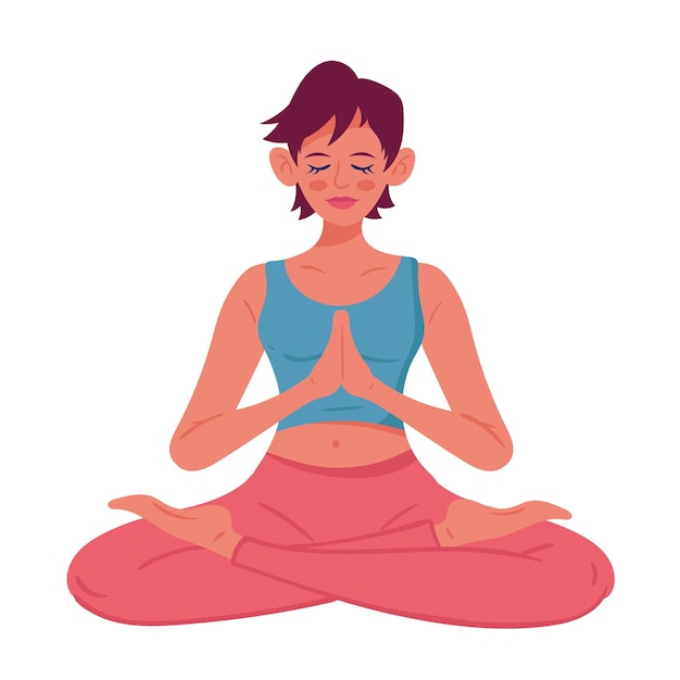 Free Vector woman in lotus yoga position