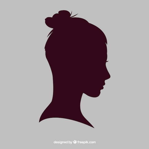 Free Vector woman silhouette with a bun