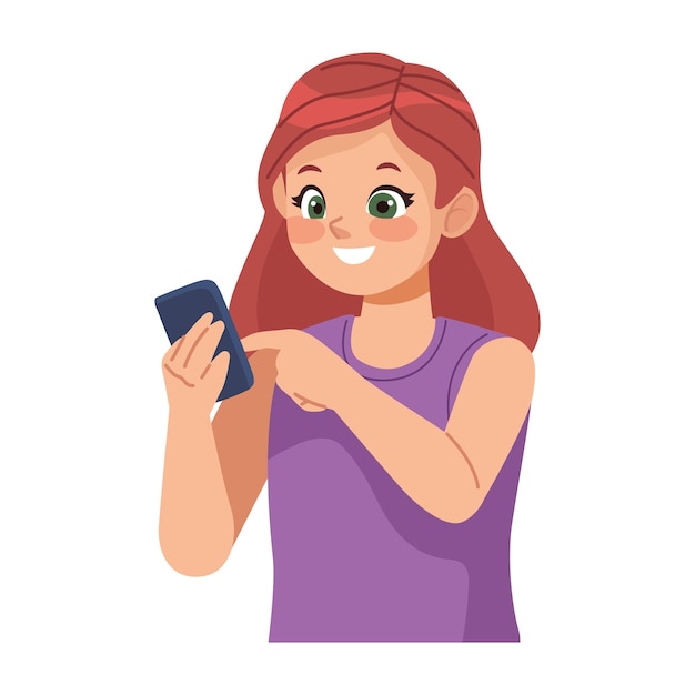 Free vector woman young using smartphone isolated design