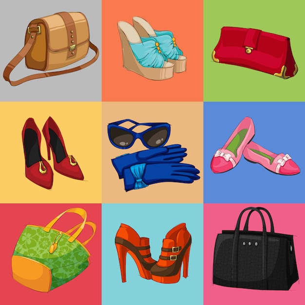 Women bags shoes and accessories collection