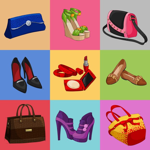 Women bags shoes and accessories collection