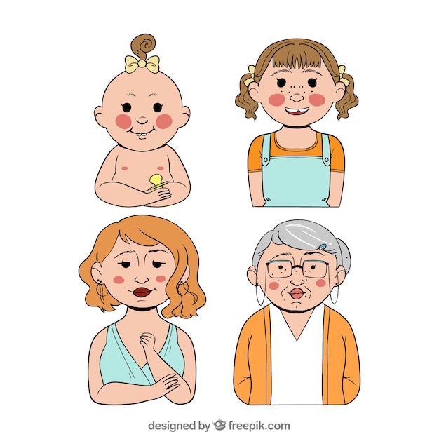 Free vector women in different ages