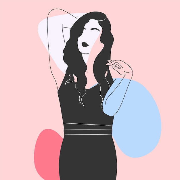 Free vector women in elegant line art style