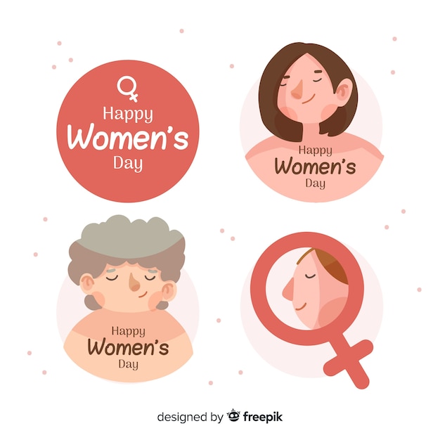 Free vector women's day label collection