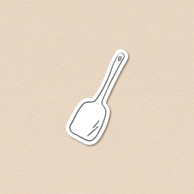 Free Vector wooden kitchen spatula sticker vector