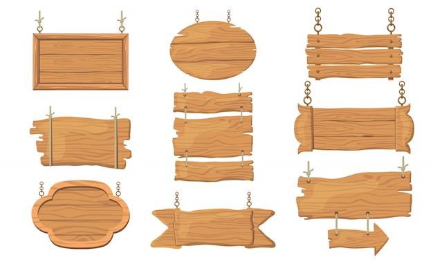 Free Vector wooden signs set