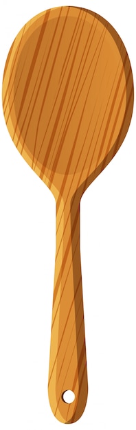 Free Vector wooden spoon on white 