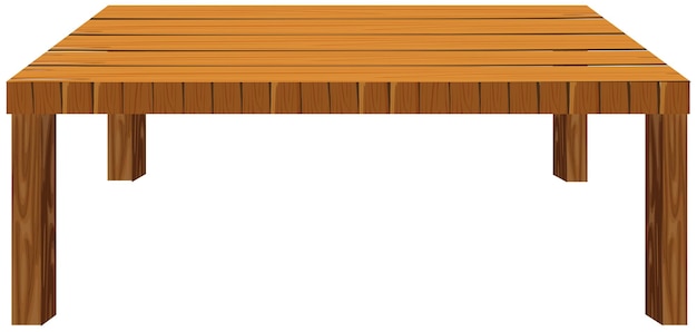 Free Vector wooden table on white background