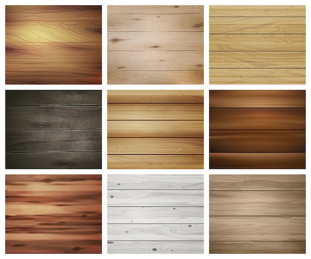 Free Vector wooden texture set