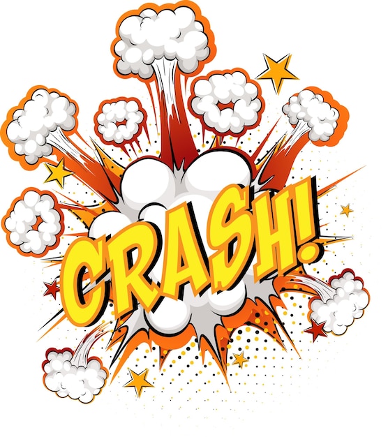 Free Vector word crash on comic cloud