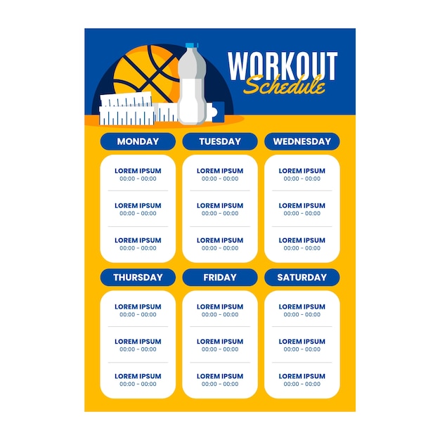 Free Vector workout plan template