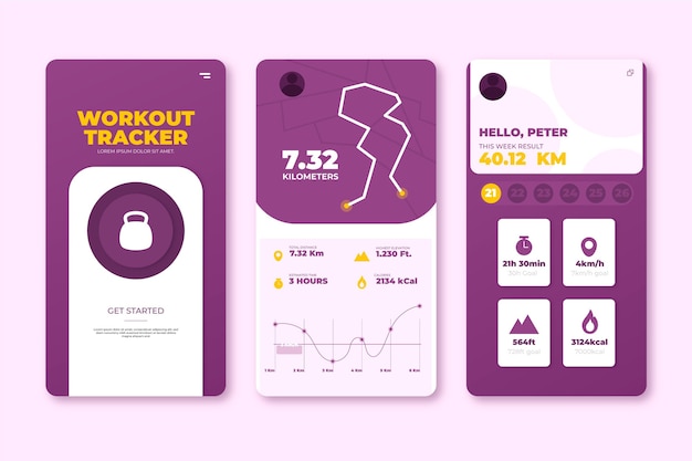 Free Vector workout tracker app concept