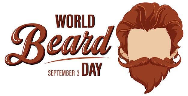 Free vector world beard day banner design