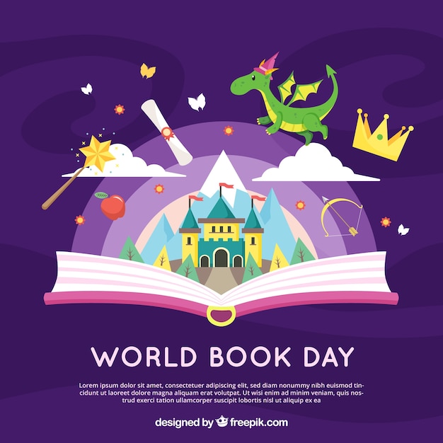 Free Vector world book day background