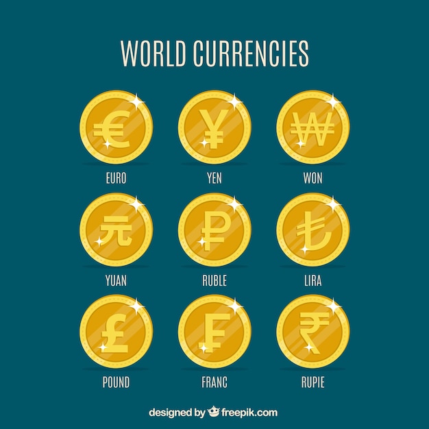 Free Vector world coins set