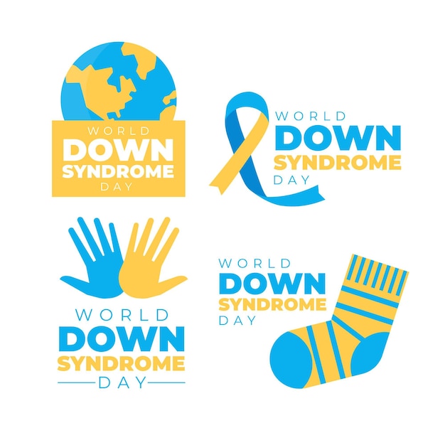 Free Vector world down syndrome day label set