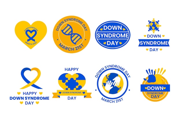 Free Vector world down syndrome day labels