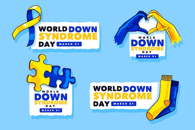 Free Vector world down syndrome day labels