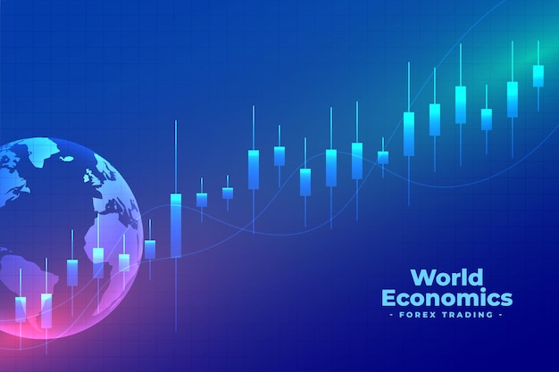 Free Vector world economics forex trading blue background