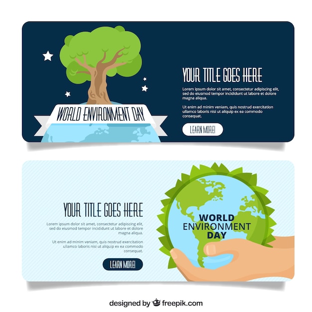 Free Vector world environment day banner with tree