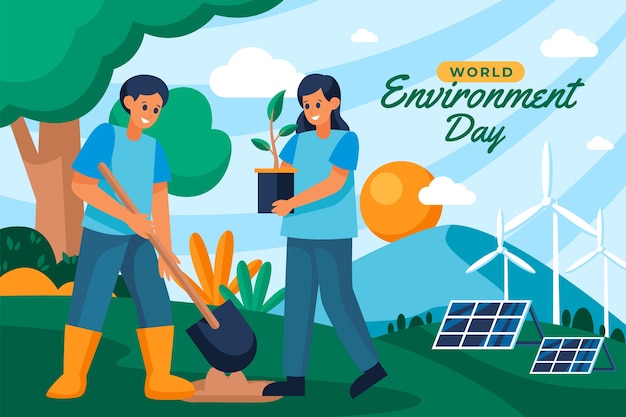 World environment day flat background