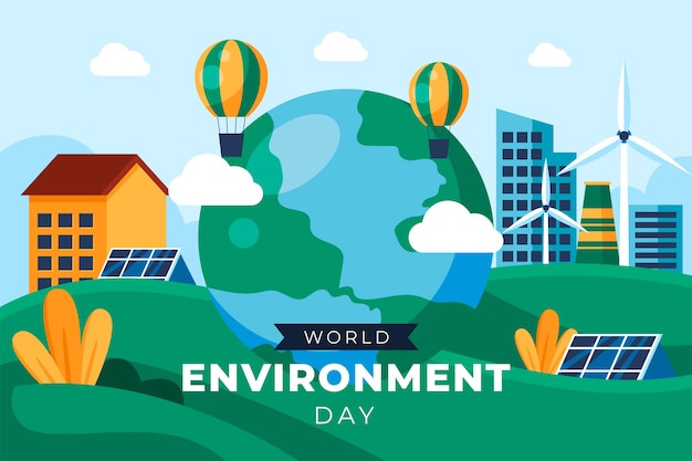 Free Vector world environment day flat background