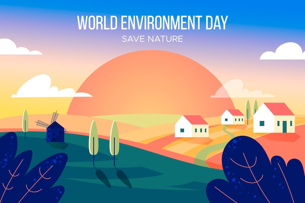 World environment day in flat design