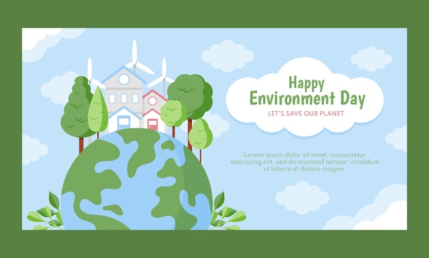 Free Vector world environment day flat facebook ad