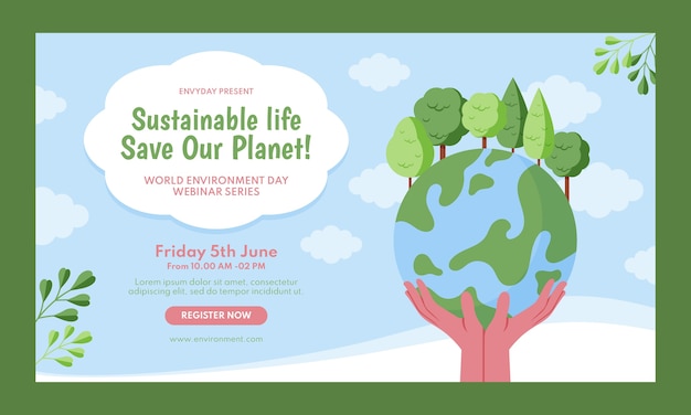 Free Vector world environment day flat webinar