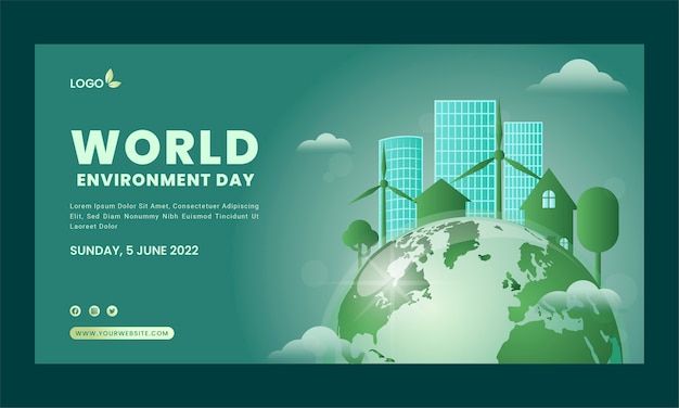 Free Vector world environment day gradient facebook ad