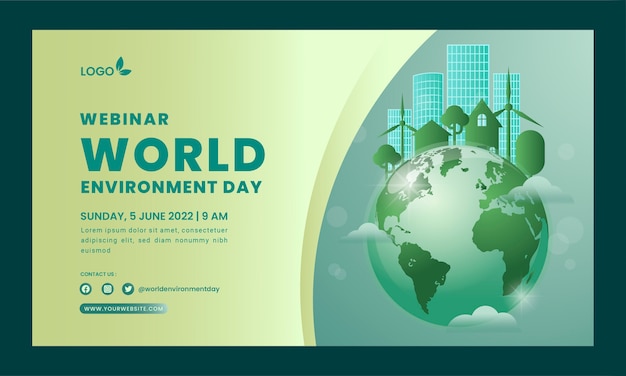 Free Vector world environment day gradient webinar