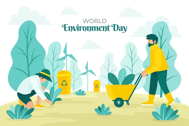 Free Vector world environment day hand drawn background