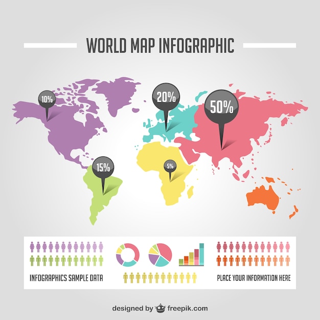 Free vector world geolocation travel illustration