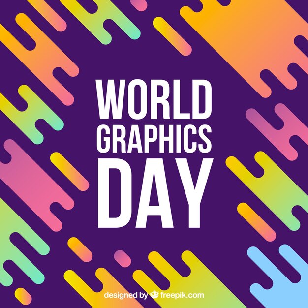 World graphics day background with colors shapes