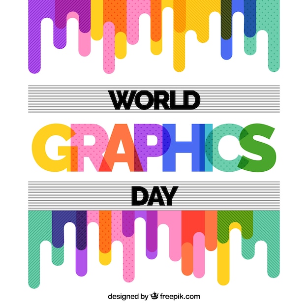 World graphics day background with flat colors