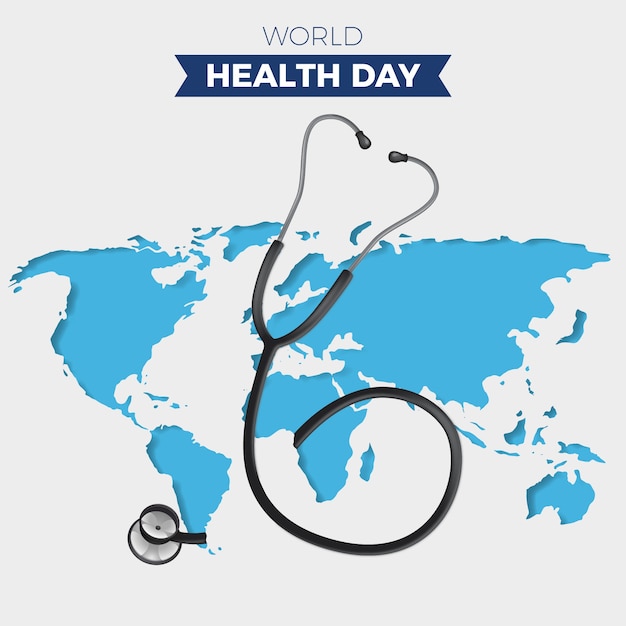 Free Vector world health day background with stethoscope