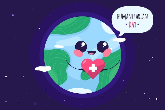 World humanitarian day illustration