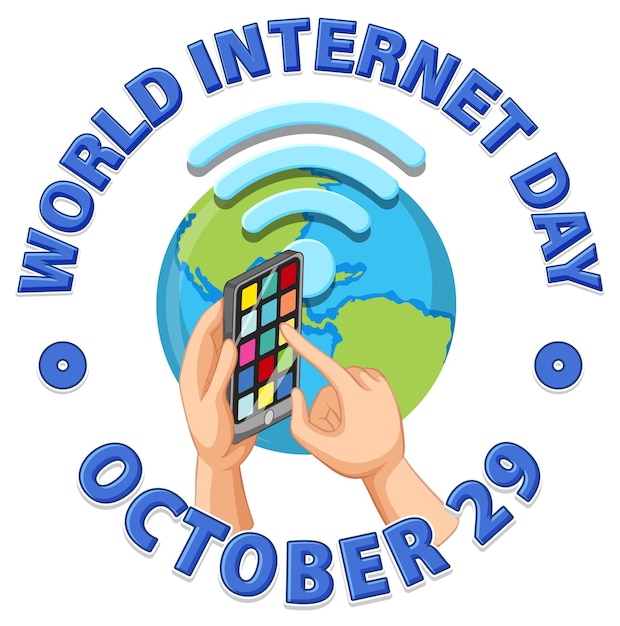 Free Vector world internet day banner design