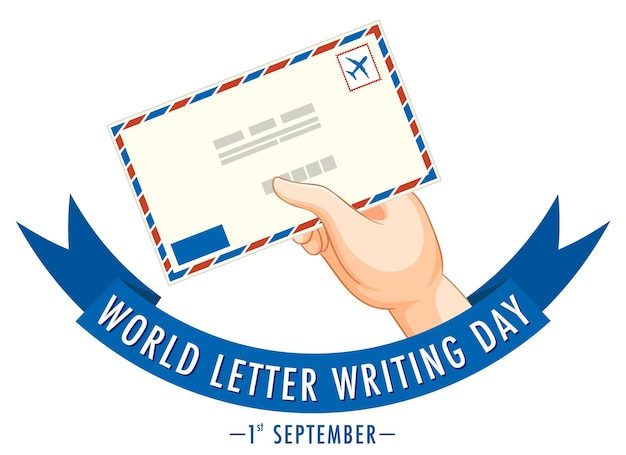 Free Vector world letter writing day banner design