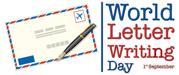 Free Vector world letter writing day banner design