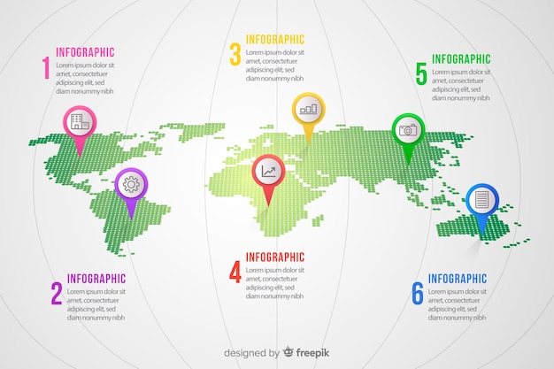 World map business infographic