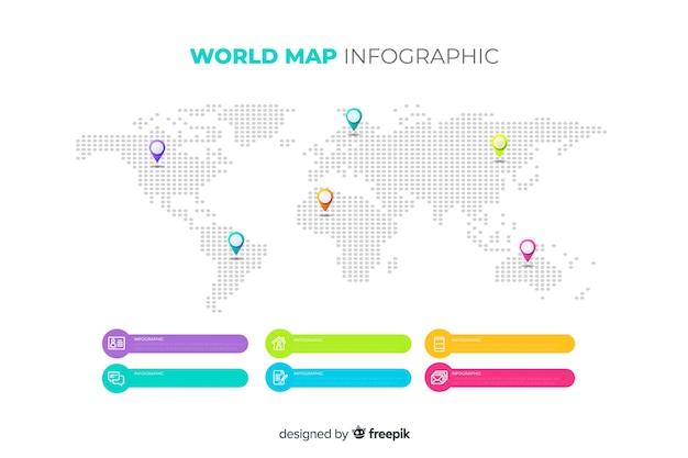 Free vector world map business infographic