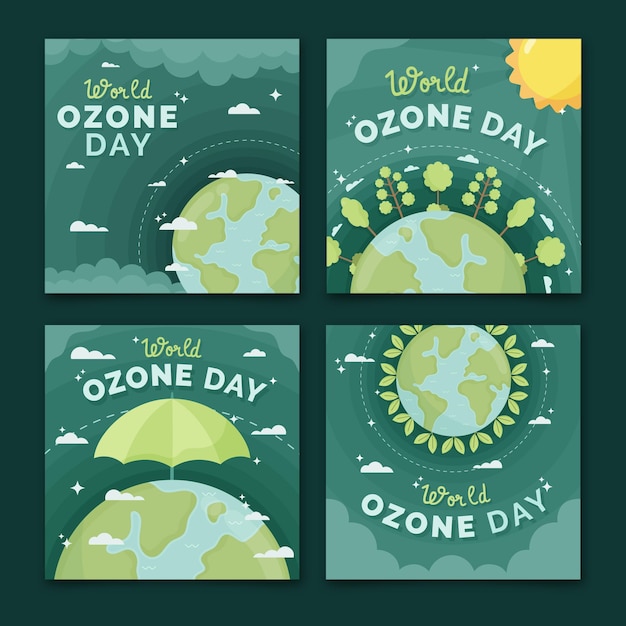 Free Vector world ozone day instagram posts collection