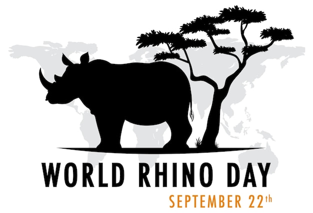 Free Vector world rhino day september 22 banner