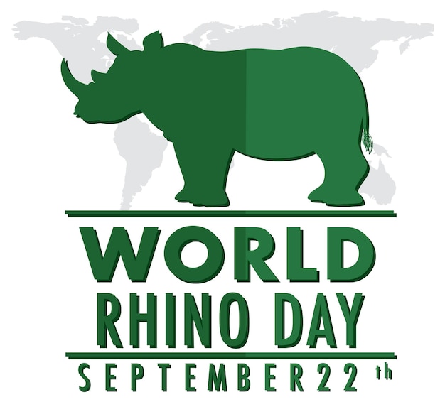 Free Vector world rhino day september 22 banner